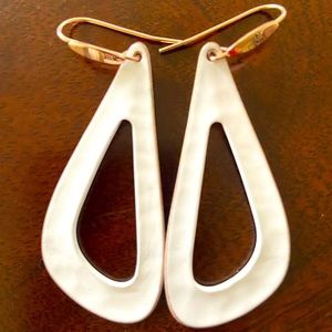 Robert Lee Morris Soho White Geometric Drop 2.5” Earrings